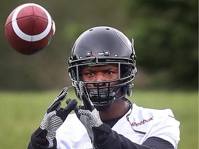 Veteran CFL receiver Maurice Price, shown at training camp with the Ottawa Redblacks in 2015, is the newest member of the Saskatchewan Roughriders.