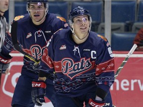 The Regina Pats expect to be without defenceman/captain Colby Williams, forefront, until mid-February.