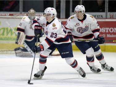 Regina Pats forward Sam Steel (23) during a game at the Brandt Centre in Regina, Sask. on Sunday January 24, 2016.