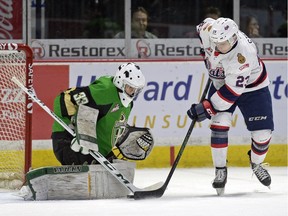 Regina Pats centre Sam Steel, left, is preparing for the CHL's Top Prospects Game.