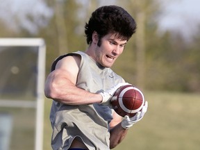 REGINA, SASK : MAY 11, 2015 --  pix of U of R Rams receiver Addison Richards during a workout.  BRYAN SCHLOSSER/Leader-Post.