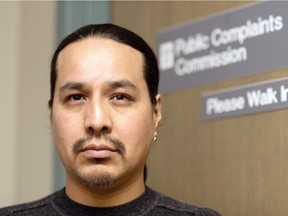 Simon Ash-Moccasin in front of the offices of the Public Complaints Commission on Jan. 13, 2016.