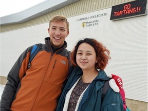 Jonah Toth and Yuanyi Song, Grade 12 students in the International Baccalaureate (IB) program at Campbell Collegiate in Regina.  Toth and Song are upset about Regina Public Schools' decision to phase out the IB program across the division.