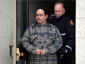 Richard Daniel Wolfe leaves Court of Queen's Bench in Regina on Friday after being sentenced to five years in prison.