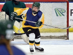 University of Regina  Cougars defenceman Tamara McVannel, shown here during a practice in November, has had a solid rookie season.