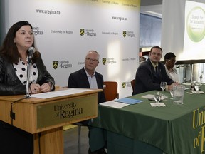 U of R president and vice-chancellor Vianne Timmons introduces the University of Regina's sustainability plan for the next five years.