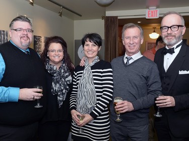 Rob and Doretta Arnold, Lorrie Wright and Kim Kintzel, and Dave Fisher at the screening of the winners of the 62nd International Advertising Festival in Regina on Friday night.