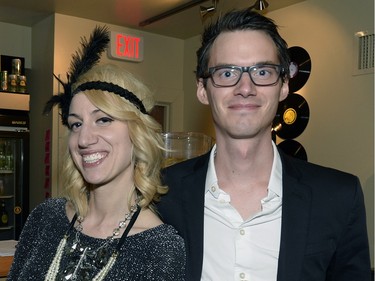 Rachel Giatras and Brandon Tooke at the screening of the winners of the 62nd International Advertising Festival in Regina on Friday night.