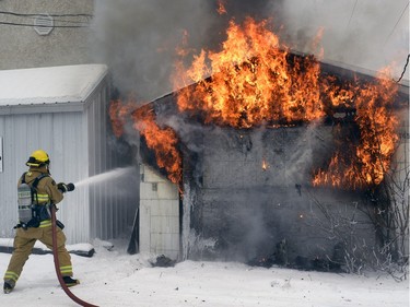 Regina Fire and Protective Services were called to a stubborn garage fire on the 1400 block Retallack Street on Wednesday afternoon.