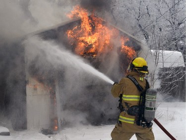 Regina Fire and Protective Services were called to a stubborn garage fire on the 1400 block Retallack Street Wednesday afternoon.