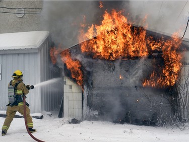 Regina Fire and Protective Services were called to a stubborn garage fire on the 1400 block Retallack Street Wednesday afternoon.