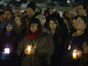 A candlelight vigil for La Loche was held at the Saskatchewan Legislature in Regina Wednesday night.  BRYAN SCHLOSSER
