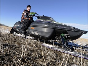 Daxton Hase spent his scheduled day off  from school snowmobiling east of Regina — and taking care to miss bare spots in the fields.