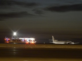 No one was injured when a cargo plane went off a Regina International Airport runway on Monday night.