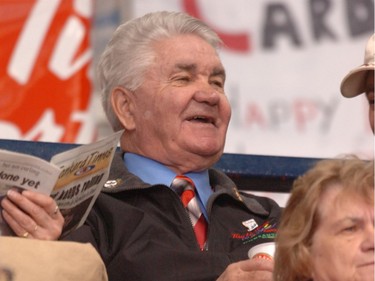 Sam Richardson, shown in 2006 when he was the honorary chairman of the Brier, died Thursday in Regina at age 82 after a lengthy illness.