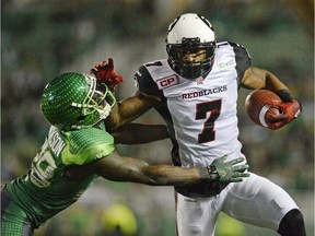 The Saskatchewan Roughriders acquired receiver Maurice Price, right, from the Ottawa Redblacks on Monday.