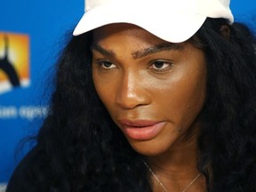 Serena Williams of the United States speaks during a press conference, ahead of the Australian Open tennis championships in Melbourne, Australia, Saturday, Jan. 16, 2016.(AP Photo/Rick Rycroft)