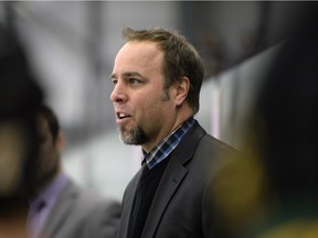 University of Regina Cougars head coach Todd Johnson, shown here during a game on Jan. 16, 2016, believes the men's hockey team has a foundation on which to build.