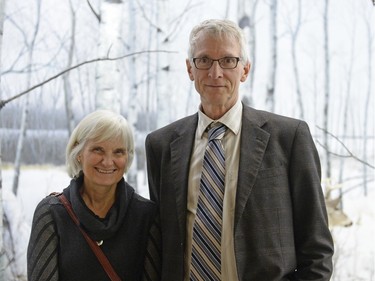 Mary Vetter and David Sauchyn at Artifact or Artifiction, a fundraiser held at the Royal Saskatchewan Museum in Regina on Saturday Feb. 6, 2016.