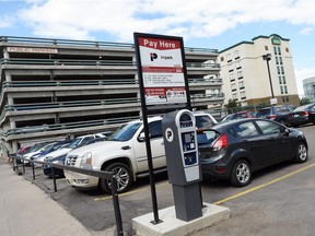 Parking lot on Rose Street in downtown Regina.