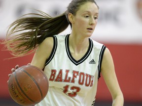 Kaitlyn Tonita of the Balfour Bears, shown during a game in December of 2014, scored 22 points against the Riffel Royals on Monday.