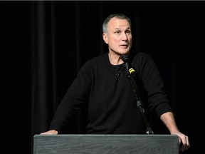 Hockey Hall of Famer Paul Coffey, in town for the Kinsmen Celebrity Sports Dinner, spoke to students at Martin Academy in Regina on Friday.