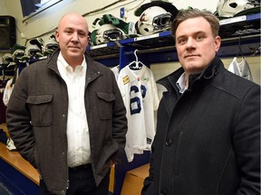 Regina Thunder president Brin Werrett (L) and head coach Scott MacAulay (R) at the Regina Thunder clubhouse at Mount Pleasant Sports Park.