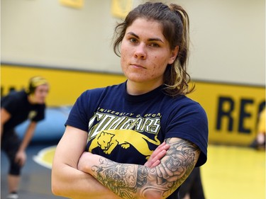 U of Regina wrestler Kristine Longeau, a fifth-year athlete who is preparing for her final appearance at the CIS wrestling championships this weekend.