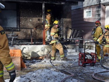 Regina fire and EMS were on the scene of a morning house fire at 1432 Garnet Street in Regina on February 29, 2016. Two people were treated at the scene by EMS.