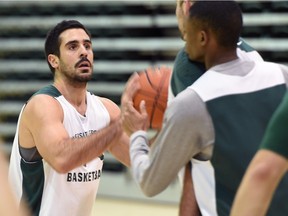 University of Regina guard Alex Igual, shown here during a practice in November, will help lead the Cougars into their Canada West men's basketball quarterfinal against the Thompson Rivers WolfPack this weekend.