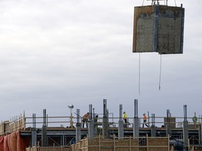 Multiple-unit residential building under construction in Harbour Landing  in Regina's southwest. Saskatchewan was the only province to see a decrease in residential building permits in December, according to Statistics Canada.