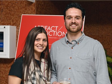 Sarah Anthony and Julien Johnson at Artifact or Artifiction, a fundraiser held at the Royal Saskatchewan Museum in Regina on Saturday Feb. 6, 2016.