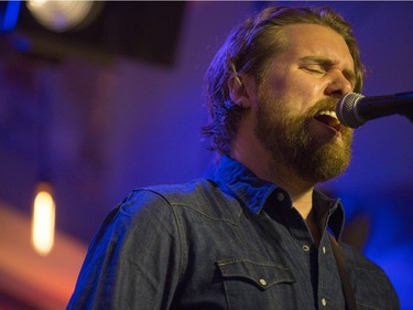 Ewan Currie, of the Sheepdogs, performs at Village Guitar and Amp on Saturday, February 13th, 2016.