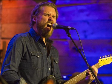 Ewan Currie, of the Sheepdogs, performs at Village Guitar and Amp on Saturday, February 13th, 2016.