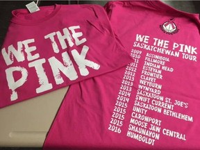 T-shirts for Assiniboia Composite High Schools "We The Pink" senior girls high school basketball tournament, which is to run Friday and Saturday.