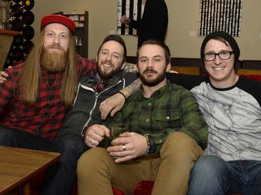 Travis Rennebohm, James Domanski, Jeff Bryant, and Tyler Staples at a performance of the radio show This is That at The Artesian on 13th in Regina on Saturday Feb. 20, 2016.