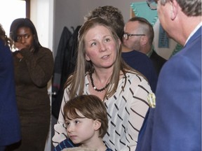 Sheri Radoux, with daughter Emma, will benefit from a Brad Wall announcement that if re-elected, a Saskatchewan Party government will introduce and then increase funding for children under the age of six with Autism Spectrum Disorder.