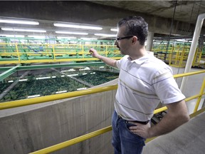 Ryan Johnson, general manager of the Buffalo Pound Water Treatment Plant, provides a tour of the plant in June 2015.