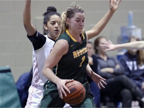 University of Regina Cougars forward Charlotte Kot, shown here during a playoff game March 5, is set to make her debut at the CIS women's basketball championship tournament.