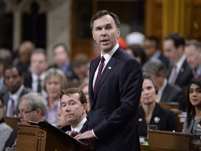 Finance Minister Bill Morneau tables the federal budget in the House of Commons in Ottawa on Tuesday, March 22, 2016.