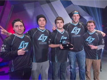 Regina's Mathew 'Royal 2' Fiorante (far right) with his teammates on Counter Logic Gaming, who won the Halo World Championship in Hollywood, CA on March 20, 2016. Left to right: Mathew 'Royal 2' Fiorante, Bradley "Frosty" Bergstrom, TJ "Lethul" Campbell, Wes "Clutch" Price and Paul "Snakebite" Duarte. (Courtesy Microsoft)