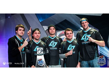 Regina's Mathew 'Royal 2' Fiorante with his teammates on Counter Logic Gaming, who won the Halo World Championship in Hollywood, CA on March 20, 2016. Left to right: TJ "Lethul" Campbell, Mathew 'Royal 2' Fiorante, Bradley "Frosty" Bergstrom, Paul "Snakebite" Duarte and Wes "Clutch" Price. (Photo courtesy Microsoft)