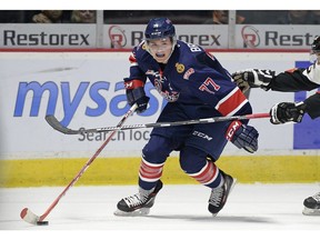 Regina Pats captain Adam Brooks, shown in this file photo, was injured early in Friday's WHL playoff game against the Swift Current Broncos.