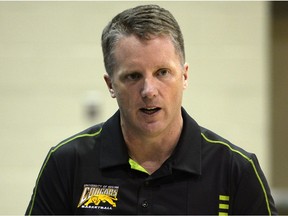 University of Regina Cougars head coach Dave Taylor, shown here during a game in 2014, is happy with the way his team performed in the 2015-16 women's basketball season.