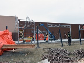 Construction of the new Lowe's Canada Home Improvement store in the Northgate Mall is coming along nicely.  Building permit values were down for the second consecutive month in February.