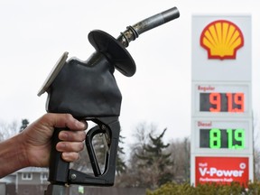 Gas prices shot up in Regina on Wednesday like this Shell gas station on the 800 block of Arcola Avenue East where regular gas is priced at 91.9 cents-a-litre.