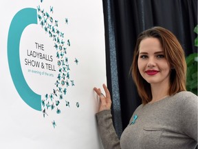 International model Elly Mayday, who was born in Saskatchewan, during the launch of the Ladyballs Show and Tell, an evening of the arts in support of ovarian cancer research and education.