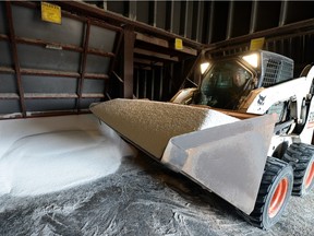 A skid-steer loader moves bulk fertilizer at Crop Production Services, an Agrium crop input wholesaler in north Regina. A 28 per cent increase in sales of agricultural supplies was  the main reason for an 8.5 per cent increase in wholesale trade in 2015.