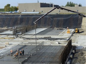 The City of Regina and contractor EPCOR have indicated there was a leak of "biosolids" from the construction site of Regina's new wastewater treatment plant, shown here in a 2015 photo.