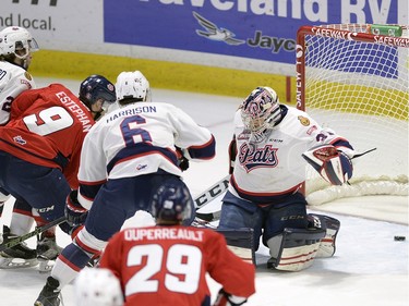 Hurricane's Giorgio Estephan scores short handed during game three of WHL playoff action between the Lethbridge Hurricanes and the Regina Pats at the Brandt Centre in Regina Tuesday night.